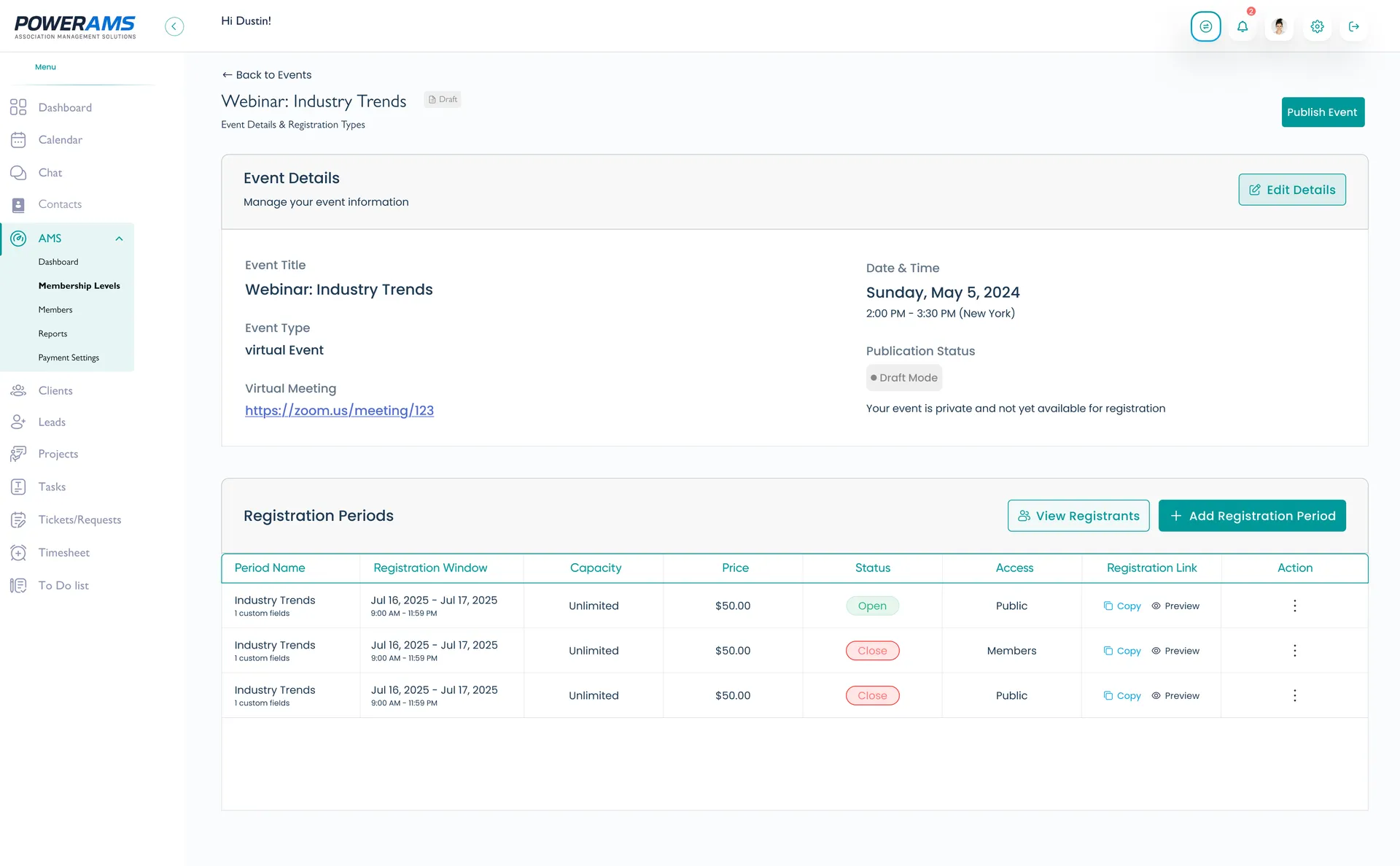 PowerAMS — Association Management Dashboard Design — 03